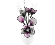 Flourish 813 Vase Violet vaporisé 791186 Main avec Mini Fleur en Maille filetée Noir/Blanc