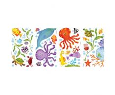 Thedecofactory RMK1851SCS Stickers Adventures Under The Sea Peel & Stick Wall Decals REPOSITIONNABLES Vinyle, Multicolore, 104 x 26 x 2,5 cm