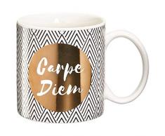 Draeger - Mug Original - Tasse à Thé à Offrir en Cadeau à Vos Proches - Tasse à Café en Porcelaine Fine - 350 ML 8 cm de diamètre x 8,5 cm de Hauteur Carpe Diem