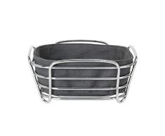 blomus Delara Corbeille Ã Pain, Acier chromÃ©, Coton, Gris foncÃ©, S