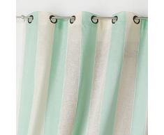 Linder Voilage Ã Rayure, Polyester, Vert et Beige, 140x280 cm