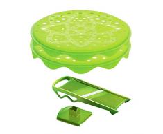 MASTRAD - Kit Cuit-Chips - Micro-Onde - 2 Plateaux et 1 Mandoline Inclus - 28 cm - Vert