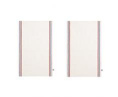 Coucke 3152193003423 Lot de 2 Torchons Tricolore, Lin, Blanc, 65x43 cm