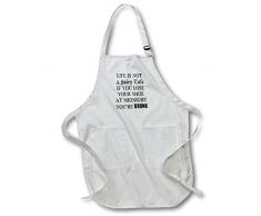 3dRose Tablier, Blanc, 24Â x 76,2Â cm