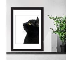 Walplus Autocollant Mural Poster-Black Chat Focus Murals DÃ©calques Art Vivant Chambre CrÃ¨che Ãcole Restaurant HÃ´tel CafÃ© Bureau DÃ©coration Maison DÃ©coration, Vinyle, Multicolore, 40 x 30 X 0.03 CM