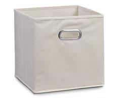 Zeller 14131 Boite de rangement en tissu beige, 28 x 28 x 28 cm