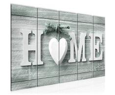 Tableau decoration murale Coeur de la maison 200 x 80 cm - XXL Impression sur Toile Salon Appartment 5 Parties - prÃªt Ã accrocher - 504455c