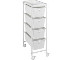 Wenko 12104100 Desserte Mobile à tiroirs Gala, Métal, Blanc, 75 x 40 x 19 cm