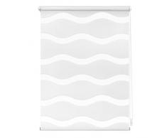 Lichtblick Store Duo Motif Vagues, Supports Auto-serrants, Polyester, weiÃ, 100 cm x 150 cm (B x L)