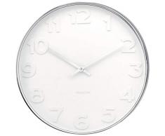 Karlsson KA4381 Horloge Murale Mr. White Numbers, Métal Poli, Blanc, 7 x 51 x 51 cm