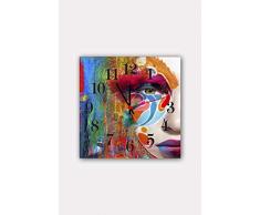 Bonamaison Horloge Murale en MDF, Multicolore, 30 x 30 cm