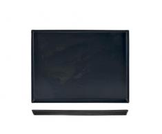 Pentole Agnelli Plat rectangulaire en tôle Bleue, épaisseur 0,8 cm, Noir 40 x 30 x 3 cm Noir