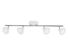AEG aega191085 A + +, tube Titania Spot LED, lumière indirecte, têtes et tubes pivotant, 4 x 500 Lumen, aluminium, 5 W, intégré, blanc/chromé, 10,5 x 81,5 x 17,7 cm