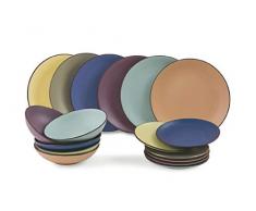 Villa DEste Home Tivoli 2191808 Kora Lot de 18 assiettes en grÃ¨s