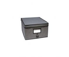 ORDINETT Boite de Rangement vÃ¨tements 48x36x19cm Tissu Gris