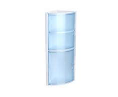 Tatay 4480100 Etagère dAngle avec 2 Portes Plastique Bleu Translucide 20 x 20 x 62,5 cm