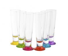 Pasabahce Cincin Gobelets, Verre, Fil ChromÃ©, Couleurs Assorties, Confection de 6 PiÃ¨ces, 40 cl