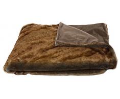 Linder 5034/55/377/FR/230x250 Vison Panneau à Åillets Canon Fusil Imitation Fourrure Acrylique/Polyester Marron