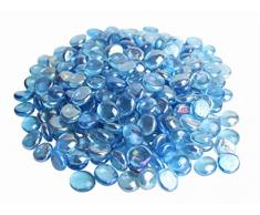 Homeshop3000 Verre Nuggets 1kg Aqua Bleu (230 pièces) Décoration Aquarium Jardin Artisanat