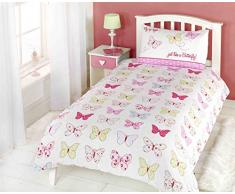 Bedding Den Papillons Pois Enfant Parure de lit avec Housse de Couette et P/étui/Parure de lit