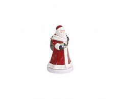 Villeroy & Boch - Nostalgic Melody Santa, figurine de PÃ¨re NoÃ«l dÃ©corative en porcelaine dure, rotatif, mÃ©tal, plastique, Rouge/blanc