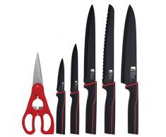 Bergner q1966Â KyotoÂ âÂ Set de 5Â Couteaux et Ciseaux, 6Â piÃ¨ces, 1Â cm, Noir