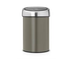 Brabantia 364464 Touch Poubelle Acier Inoxydable/Plastique Argent/Platinum 40,1 x 22 x 26,9 cm 3 L