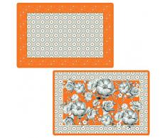 R2S 172TCOR Trend & Colors Set 4 Sets de Table Souple 45X30 cm Plastique Orange 45 x 30 x 0.1 cm 4 unité(s)