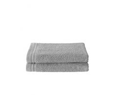 De Witte Lietaer 201430 Wellness Lot de 2 Draps de Douche Coton Gris 70 x 140 cm