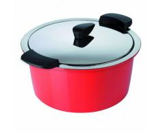 KUHN RIKON 30711 ustensile de cuisine thermique HOTPAN cocotte à servir rouge 2L/18cm, cuisson à la vapeur, maintien au chaud, économie dénergie