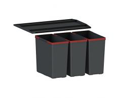 FRANKE 121.0494.192 Poubelle de tri des déchets, Plastique, Noir, 37,8 x 56,4 x 34,3 cm