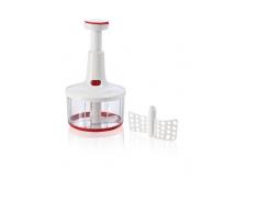 Leifheit 23041 Hachoir manuel Twist Cut, hacheur légumes, fruits et herbes,etc., fouet crème, mélangeur vinaigrette, hachoir facile à laver