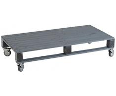 Castagnetti 1928 Pallet Table Basse Rectangulaire avec Roues, Bois de Sapin, Gris