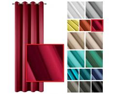Eurofirany Rideaux occultants occultants Ã 8 Åillets pour Salon, Chambre Ã Coucher, Salon Rouge 135 x 250 cm