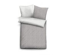 biberna Parure de lit Melange de Flanelle, certifiÃ©e Ãko-Tex Standard 100, Coton, Gris, 135 x 200 cm