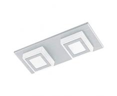 EGLO MASIANO Plafonnier en aluminium brossé Applique murale/plafonnier à 2 ampoules. Aluminium brossé.