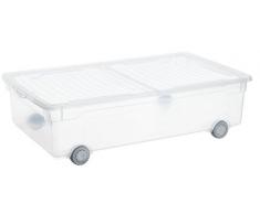 Sundis Slido Dessous De Lit Transparent Avec Roues Et Couvercle Avec Option Semi Ouverture Pour AccÃ©der Au Contenu Sans Le Sortir EntiÃ¨rement.