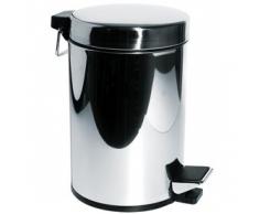 Gelco Design 700739 Poubelle à Pédale 3L, Métal, Chrome, 25 x 17.2 x 26.5 cm