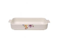 Villeroy & Boch Mariefleur Basic Moule de cuisson, 34x24 cm, Porcelaine Premium, Blanc/Multicolore