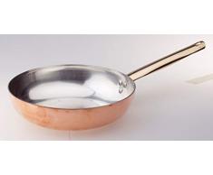 Pentole Agnelli ALCU111B32 sauteuse Ã Main en Ã©tain cuivrÃ© Lisse avec poignÃ©e Tubulaire, 32 cm