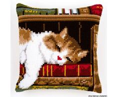Kit coussin au point de croix Chat dormant