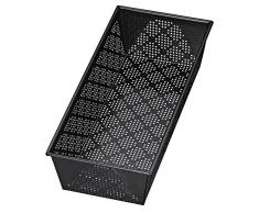 Kaiser 2300651330 Moule à pain perforé, Acier Inoxydable, Noir, 35 x 18 x 9 cm