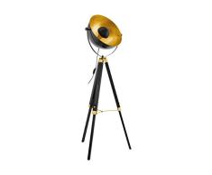 Eglo COVALEDA Lampe en bois 60 W Noir/laiton/dorÃ© Lampadaire noir/or