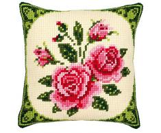 Kit coussin au point de croix Des roses