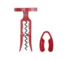 Le Creuset, Tire-bouchon de Table avec Coupe-Capsule, Extraction des Bouchons de Vin, Cerise, Polycarbonate, GS100