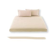 Happidea Parure de lit Dessus 1Â Place 1/2Â Ecru, 180Â x 295