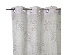 HomeMaison Azulejos Voilage, Coton, Gris, 280x140 cm