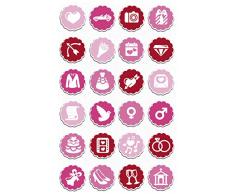 Maildor 17,5Â x 7,5Â x 0,2Â cm en Plastique de Mariage Cooky Autocollants