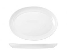 H&H Table Hotelware Plat Ovale, 42Â x 32, Porcelaine, Blanc, 42Â x 32Â x 4Â cm