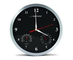 Esperanza Washington Horloge Murale en Aluminium Noir 30 x 30 x 4 cm